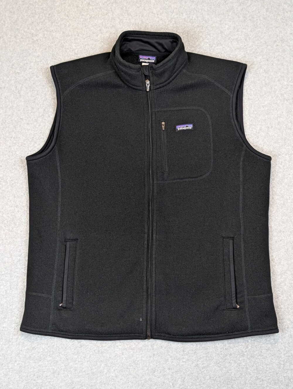 Patagonia Better Sweater Vest Mens XXL Black Full Zip Knit Fleece 25880